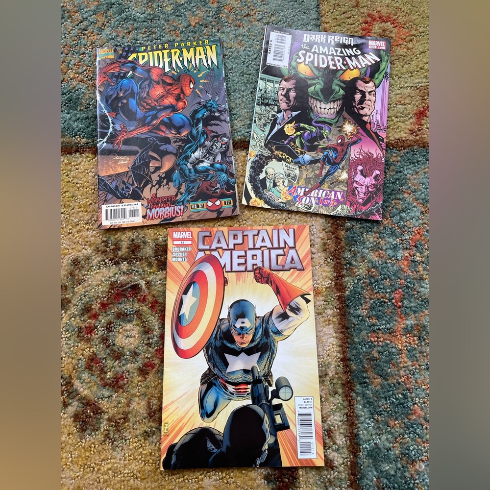 Marvel Spider-Man and captain America comics